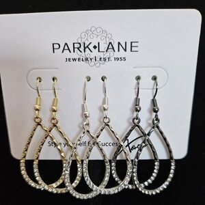 Park Lane Gold and Silver Teardrop Earrings